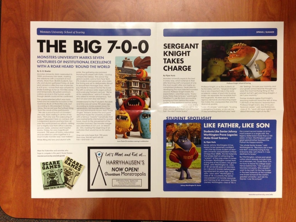 Monsters-University-Alumni-Newsletter-Spring-Summer-Press-Inside