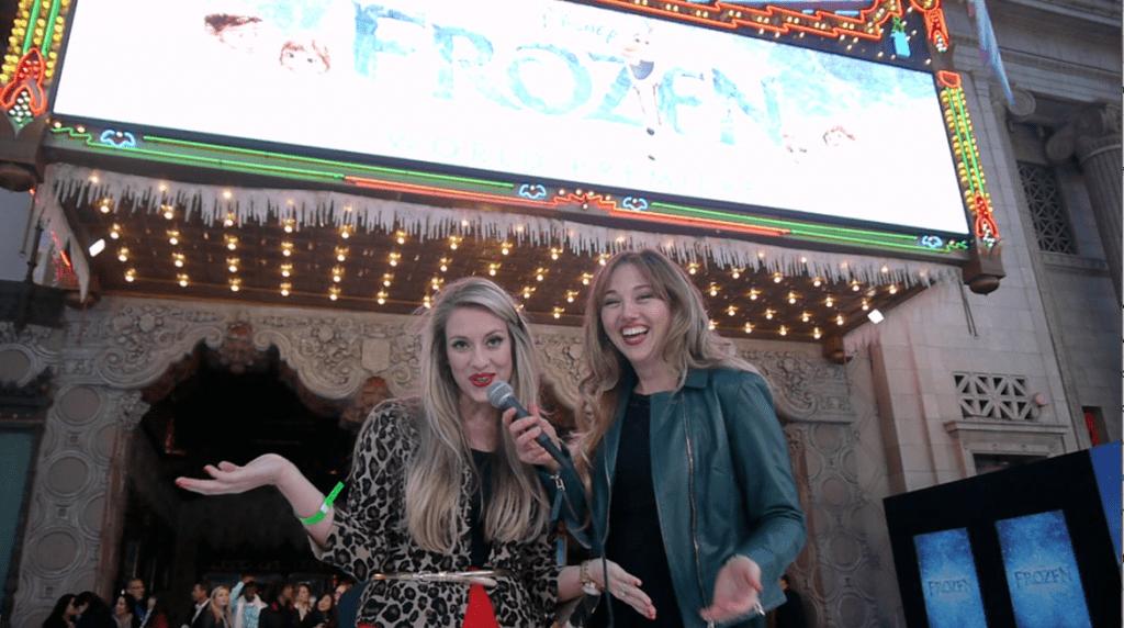 frozen world premiere morgan stradling chelsea robson