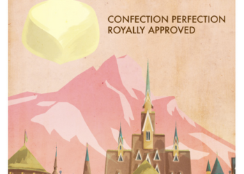 kingdom chocolatier frozen vintage travel poster