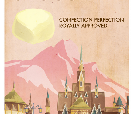 kingdom chocolatier frozen vintage travel poster
