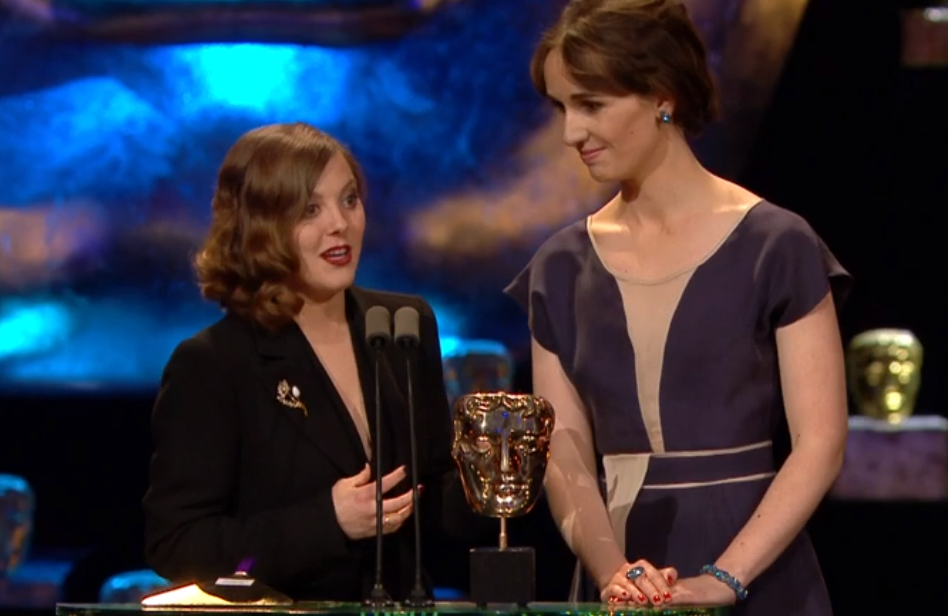 'Edmond' director, Nina Gantz, accepting BAFTA for Best British Animated Short.