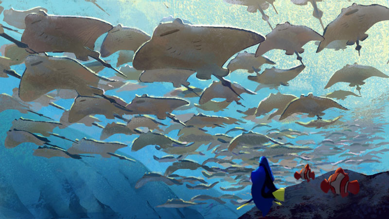 FINDING DORY – Ray Trench Painting (Concept Art) by Artist Rona Liu. ©2016 Disney•Pixar. All Rights Reserved.
