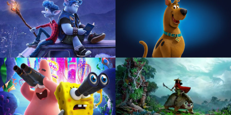 'Onward' / 'Scoob!' / 'The SpongeBob Movie: Sponge on the Run' / 'Raya and the Last Dragon'