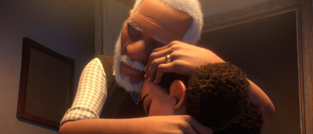 The grandfather and granddaughter