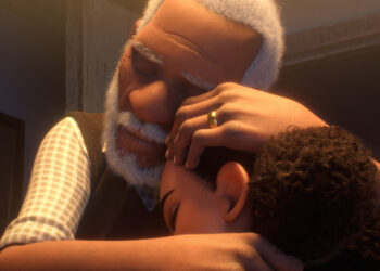 The grandfather and granddaughter