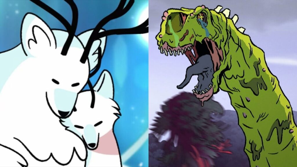 Netflix's Hilda (left) won the most number of TV/Media awards with three, while Genndy Tartakovsky’s 'Primal' (left) earned two.