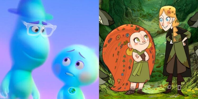 Pixar's 'Soul' (left) and Cartoon Saloon's 'Wolfwalkers' (right) were the big winners of the 48th Annie Awards, winning seven and five awards respectively.
